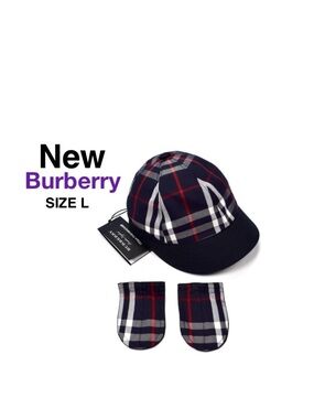 New GOSHA RUBCHINSKIY X BURBERRY Navy Nova limited edition Check Hat L⭐️⭐️⭐️